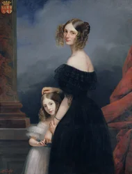 Porträt von Anne-Louise Alix de Montmorency mit ihrer Tochter, ca. 1840